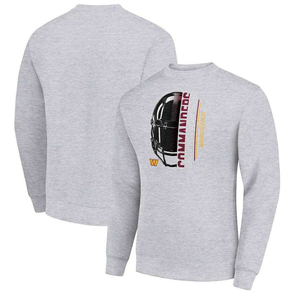 Starter Half Helmet Team Graphic Tri-Blend Fleece Pullover Sweatshirt - Washington Commanders
