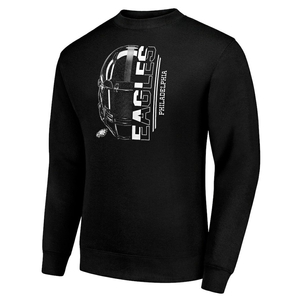 Starter Half Helmet Team Graphic Tri-Blend Fleece Pullover Sweatshirt - Philadelphia Eagles