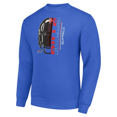 Starter Half Helmet Team Graphic Tri-Blend Fleece Pullover Sweatshirt - Buffalo Bills