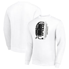 Starter Half Helmet Team Graphic Tri-Blend Fleece Pullover Sweatshirt - Detroit Lions