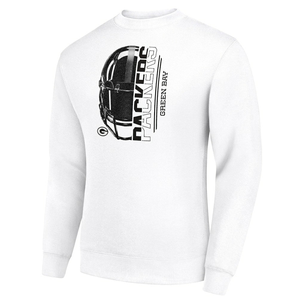Starter Half Helmet Team Graphic Tri-Blend Fleece Pullover Sweatshirt - Green Bay Packers