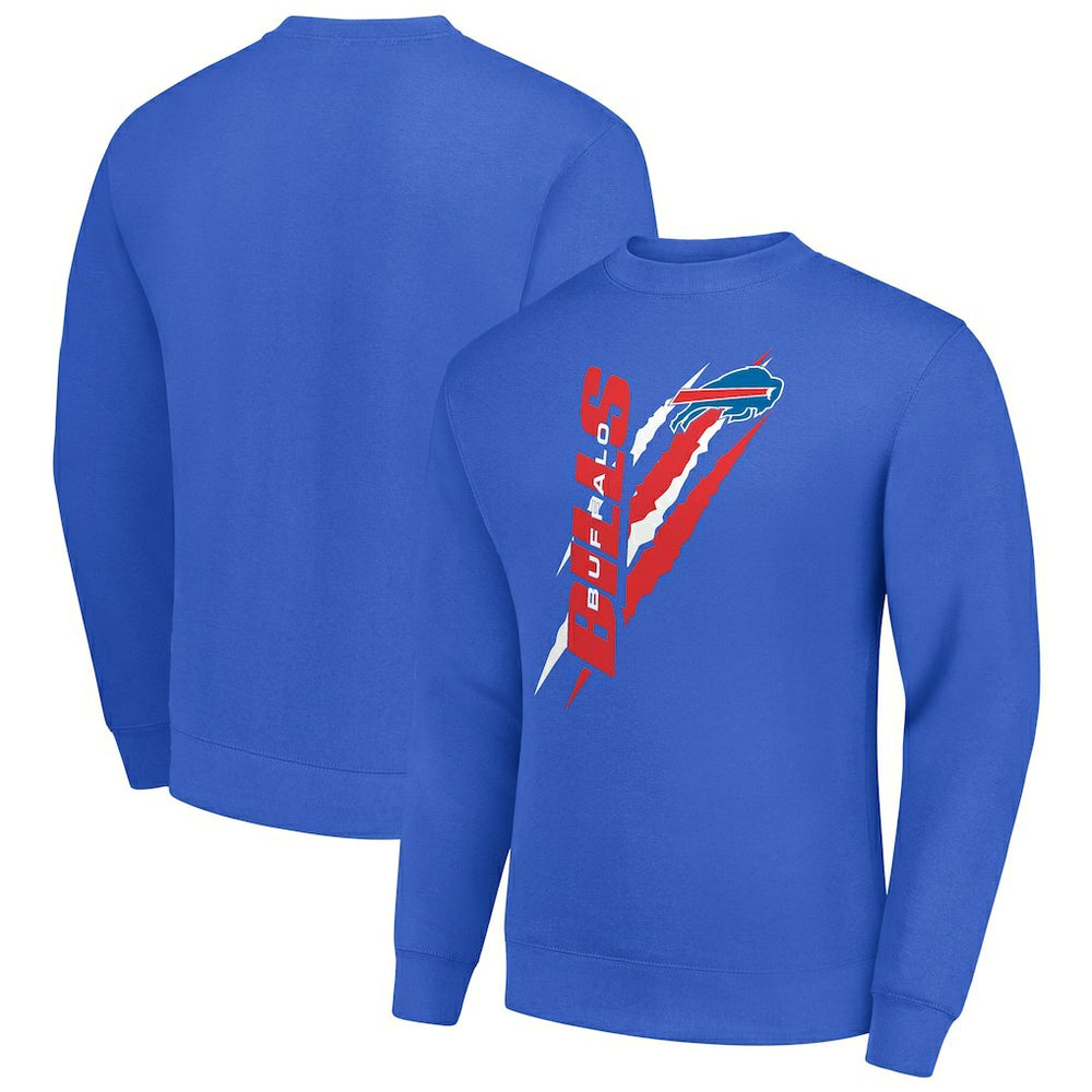 Starter Color Scratch Team Graphic Fleece Pullover Sweatshirt - Buffalo Bills