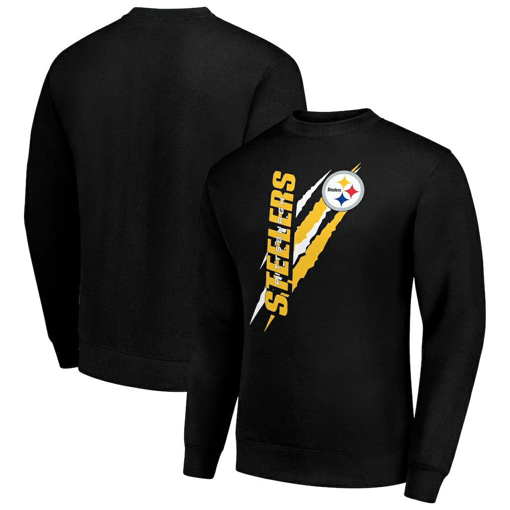 Starter Color Scratch Team Graphic Fleece Pullover Sweatshirt - Pittsburgh Steelers