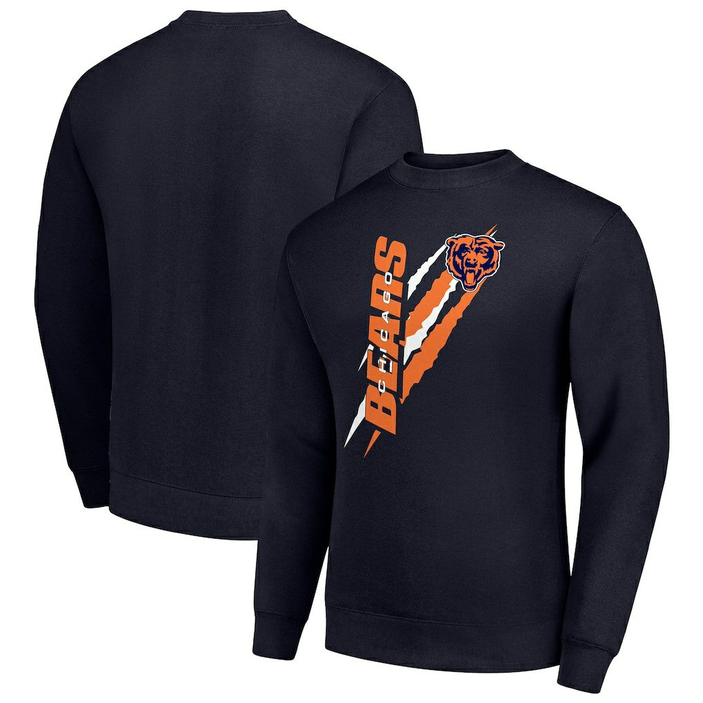 Starter Color Scratch Team Graphic Fleece Pullover Sweatshirt - Chicago Bears