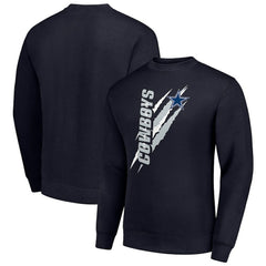 Starter Color Scratch Team Graphic Fleece Pullover Sweatshirt - Dallas Cowboys