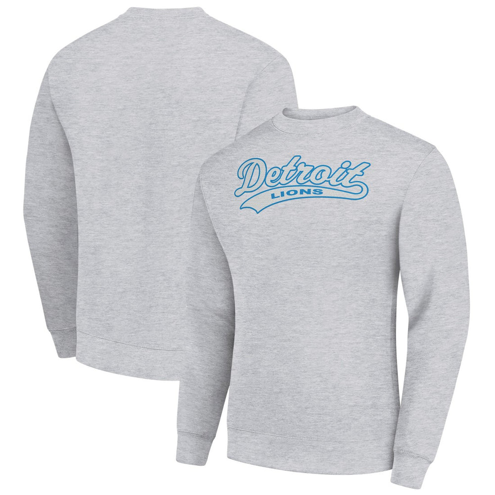 Starter Tailsweep Team Graphic Tri-Blend Fleece Pullover Sweatshirt - Detroit Lions