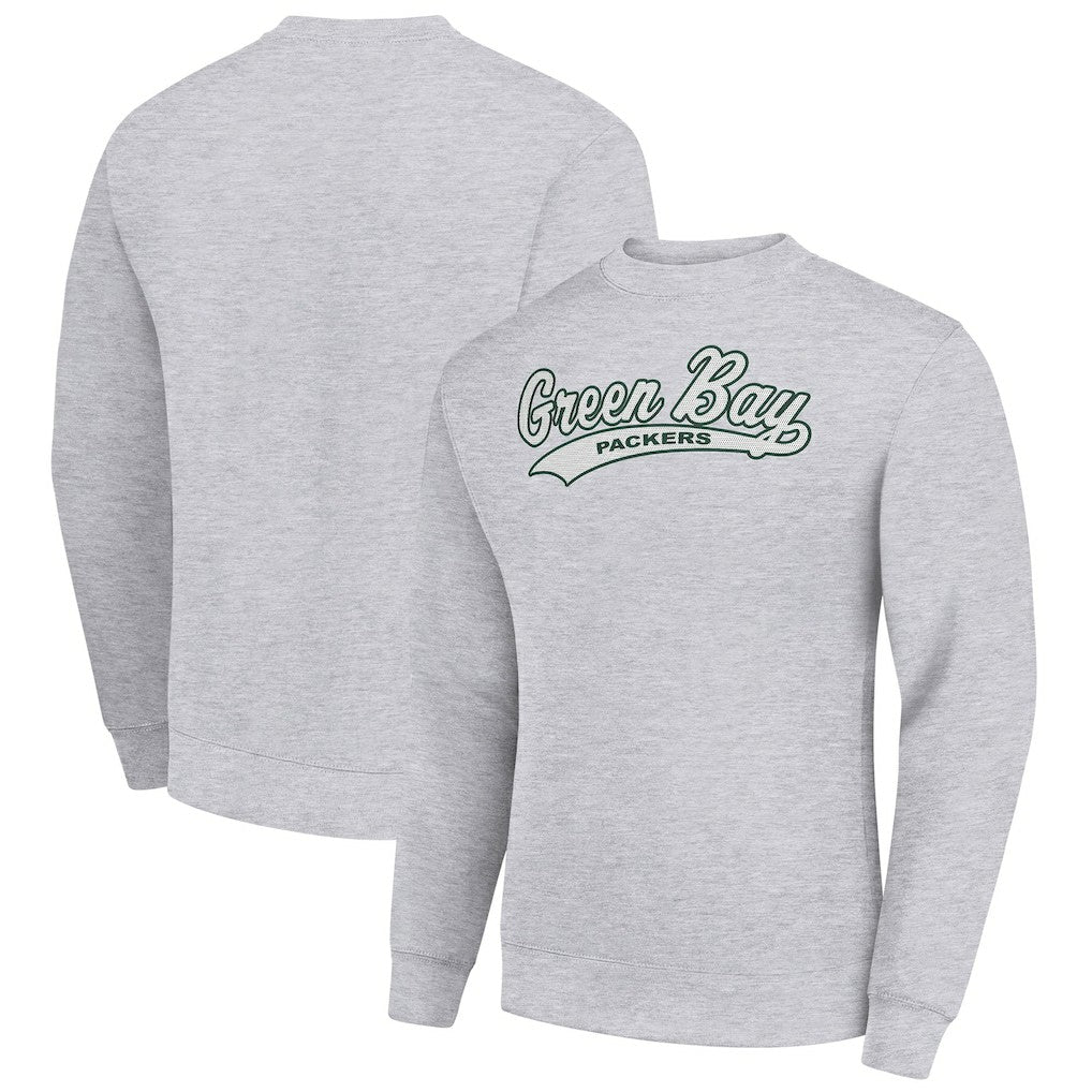 Starter Tailsweep Team Graphic Tri-Blend Fleece Pullover Sweatshirt - Green Bay Packers