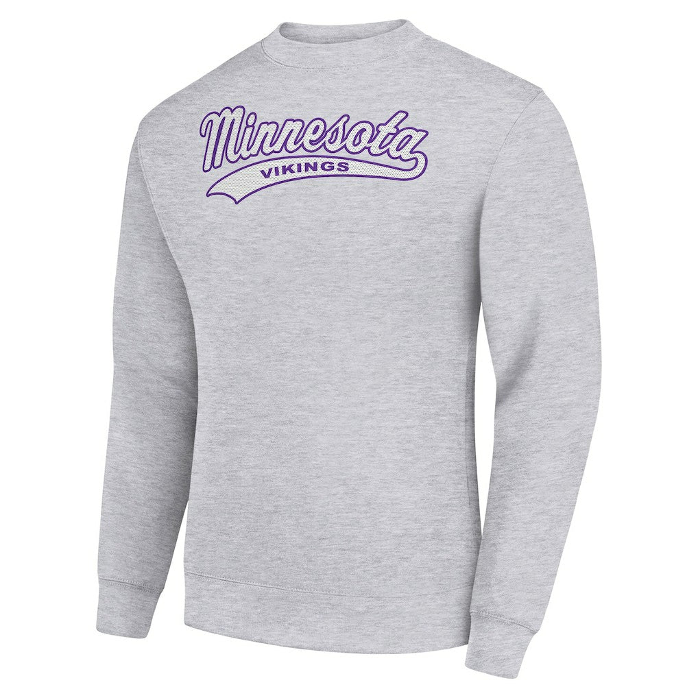 Starter Tailsweep Team Graphic Tri-Blend Fleece Pullover Sweatshirt - Minnesota Vikings