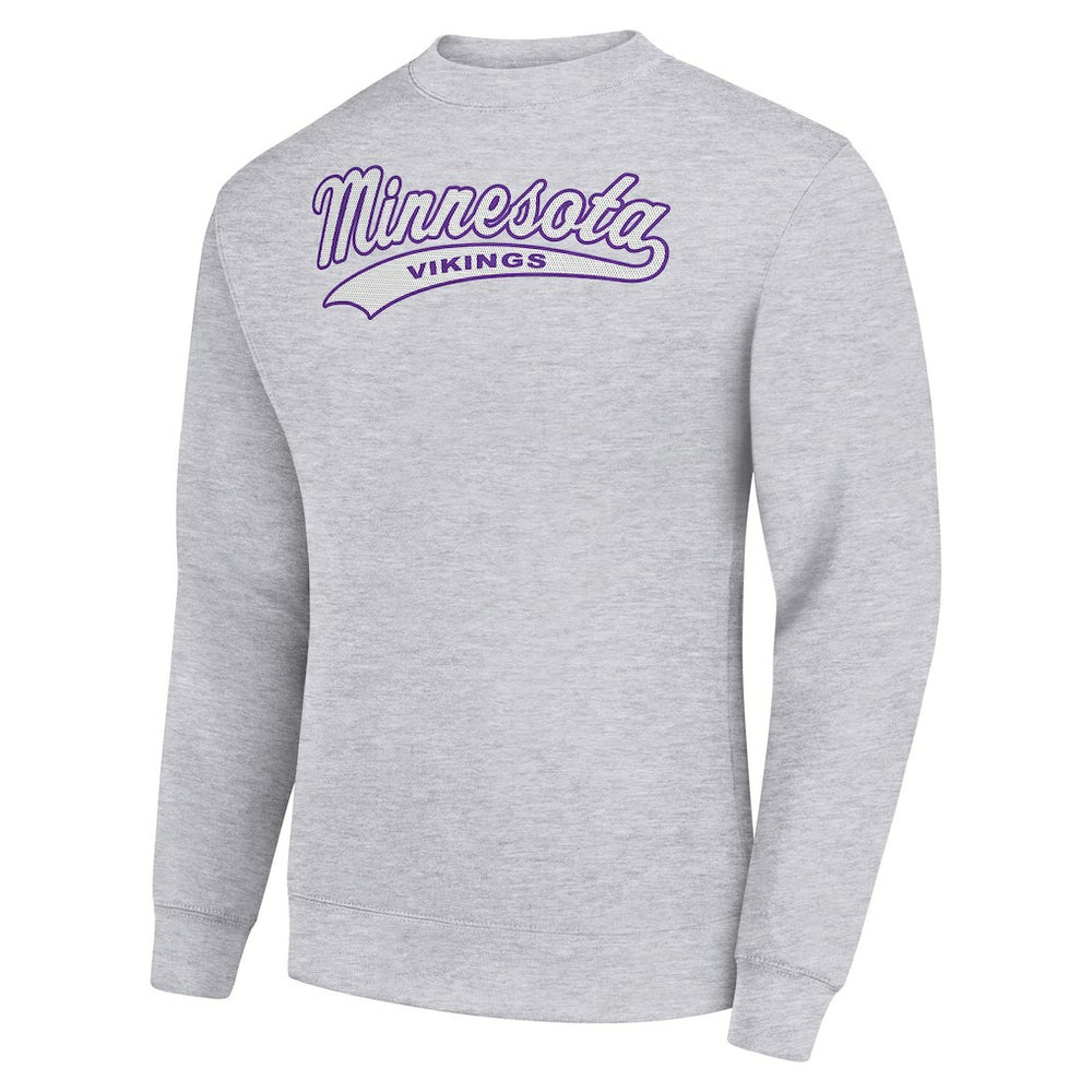 Starter Tailsweep Team Graphic Tri-Blend Fleece Pullover Sweatshirt - Minnesota Vikings