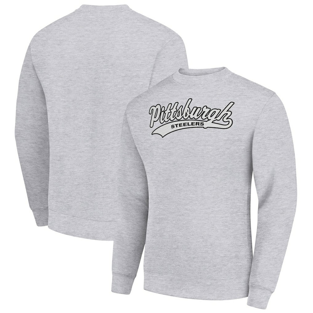 Starter Tailsweep Team Graphic Tri-Blend Fleece Pullover Sweatshirt - Pittsburgh Steelers