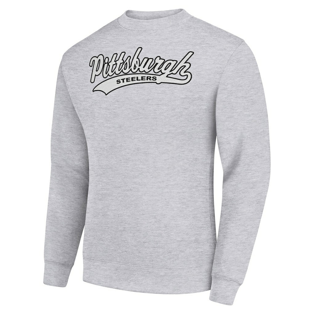 Starter Tailsweep Team Graphic Tri-Blend Fleece Pullover Sweatshirt - Pittsburgh Steelers