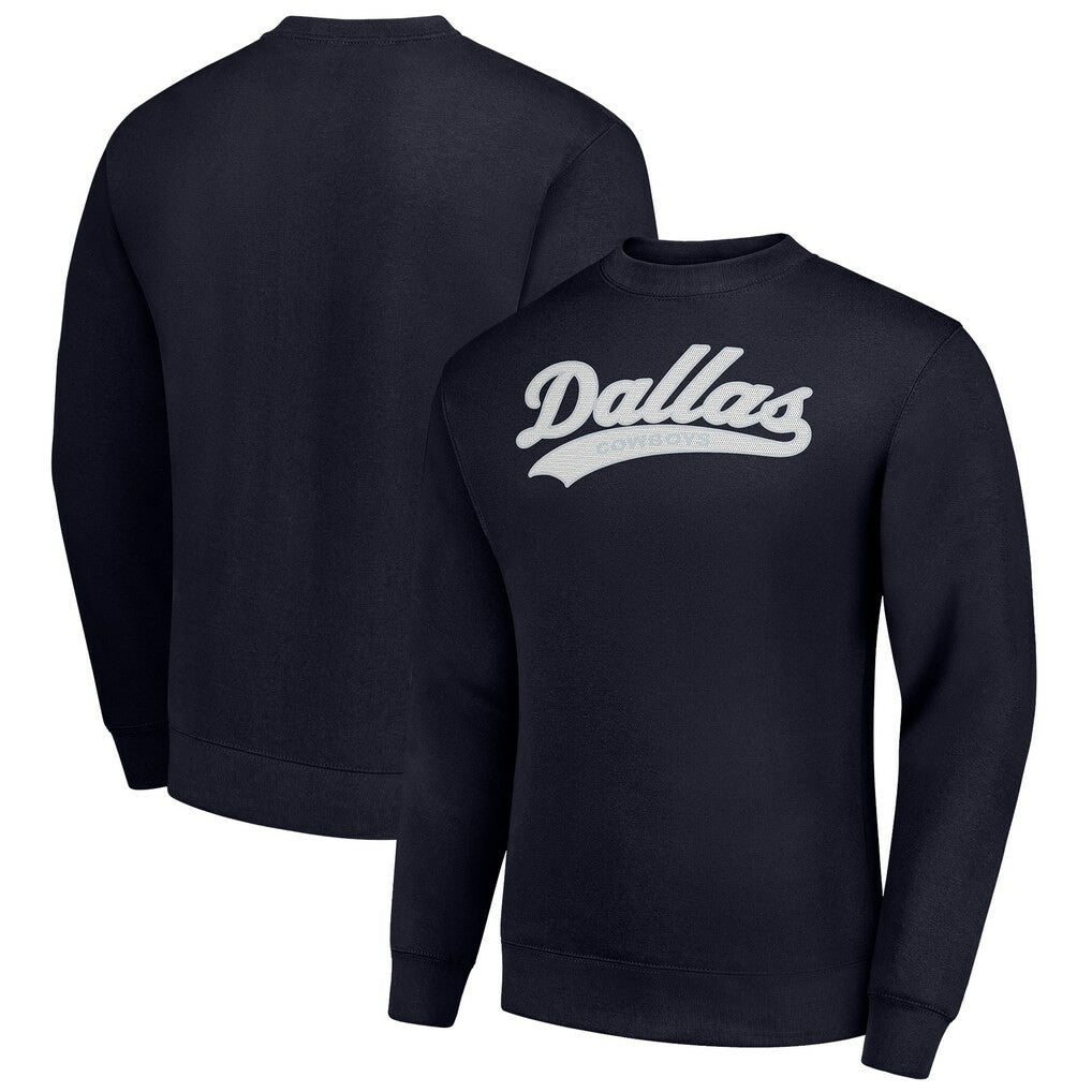 Starter Tailsweep Team Graphic Tri-Blend Fleece Pullover Sweatshirt - Dallas Cowboys