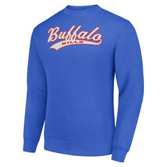 Starter Tailsweep Team Graphic Tri-Blend Fleece Pullover Sweatshirt - Buffalo Bills