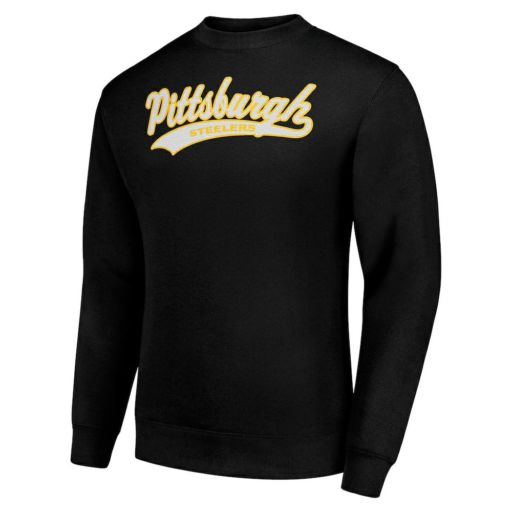 Starter Tailsweep Team Graphic Tri-Blend Fleece Pullover Sweatshirt - Pittsburgh Steelers