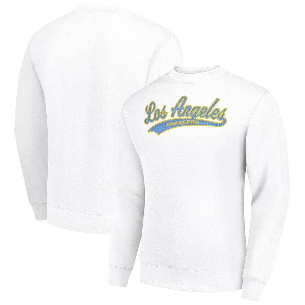 Starter Tailsweep Team Graphic Tri-Blend Fleece Pullover Sweatshirt - Los Angeles Chargers