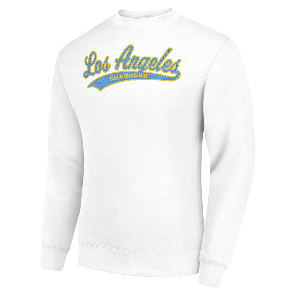 Starter Tailsweep Team Graphic Tri-Blend Fleece Pullover Sweatshirt - Los Angeles Chargers