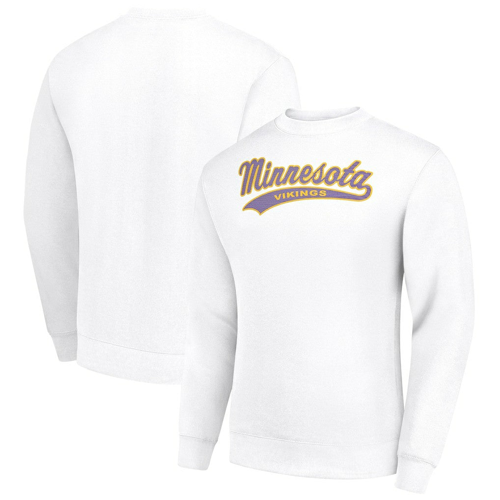 Starter Tailsweep Team Graphic Tri-Blend Fleece Pullover Sweatshirt - Minnesota Vikings