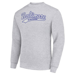 Starter Tailsweep Team Graphic Tri-Blend Fleece Pullover Sweatshirt - Baltimore Ravens