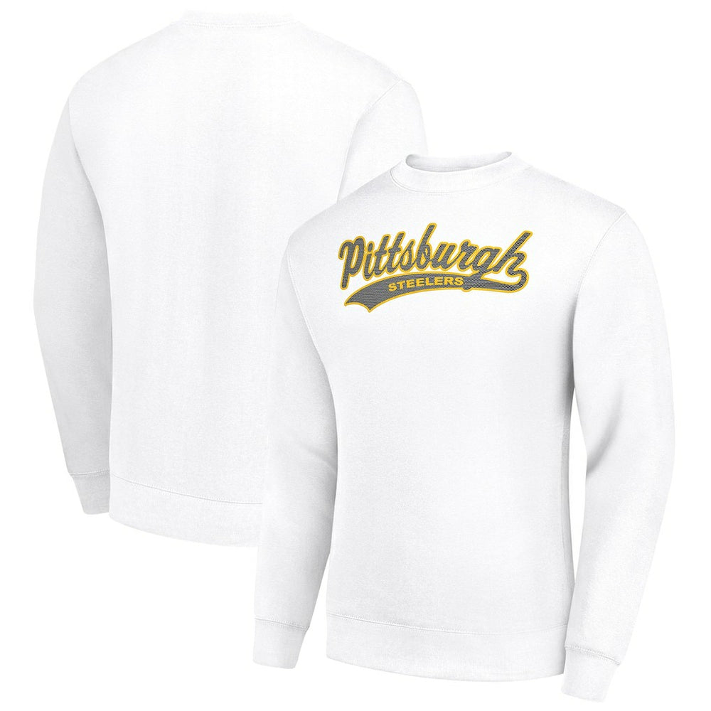 Starter Tailsweep Team Graphic Tri-Blend Fleece Pullover Sweatshirt - Pittsburgh Steelers