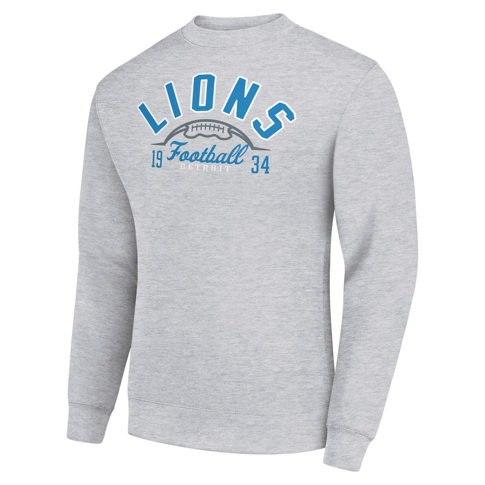 Starter Half Ball Team Graphic Tri-Blend Fleece Pullover Sweatshirt - Detroit Lions