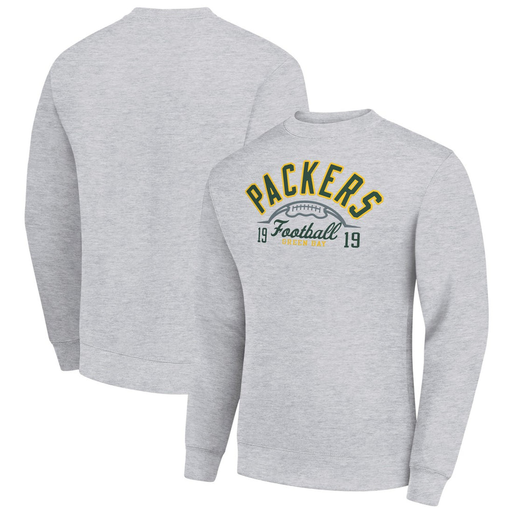 Starter Half Ball Team Graphic Tri-Blend Fleece Pullover Sweatshirt - Green Bay Packers