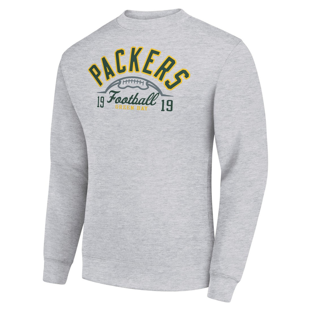 Starter Half Ball Team Graphic Tri-Blend Fleece Pullover Sweatshirt - Green Bay Packers