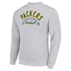 Starter Half Ball Team Graphic Tri-Blend Fleece Pullover Sweatshirt - Green Bay Packers