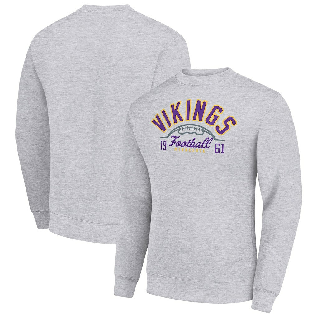 Starter Half Ball Team Graphic Tri-Blend Fleece Pullover Sweatshirt - Minnesota Vikings
