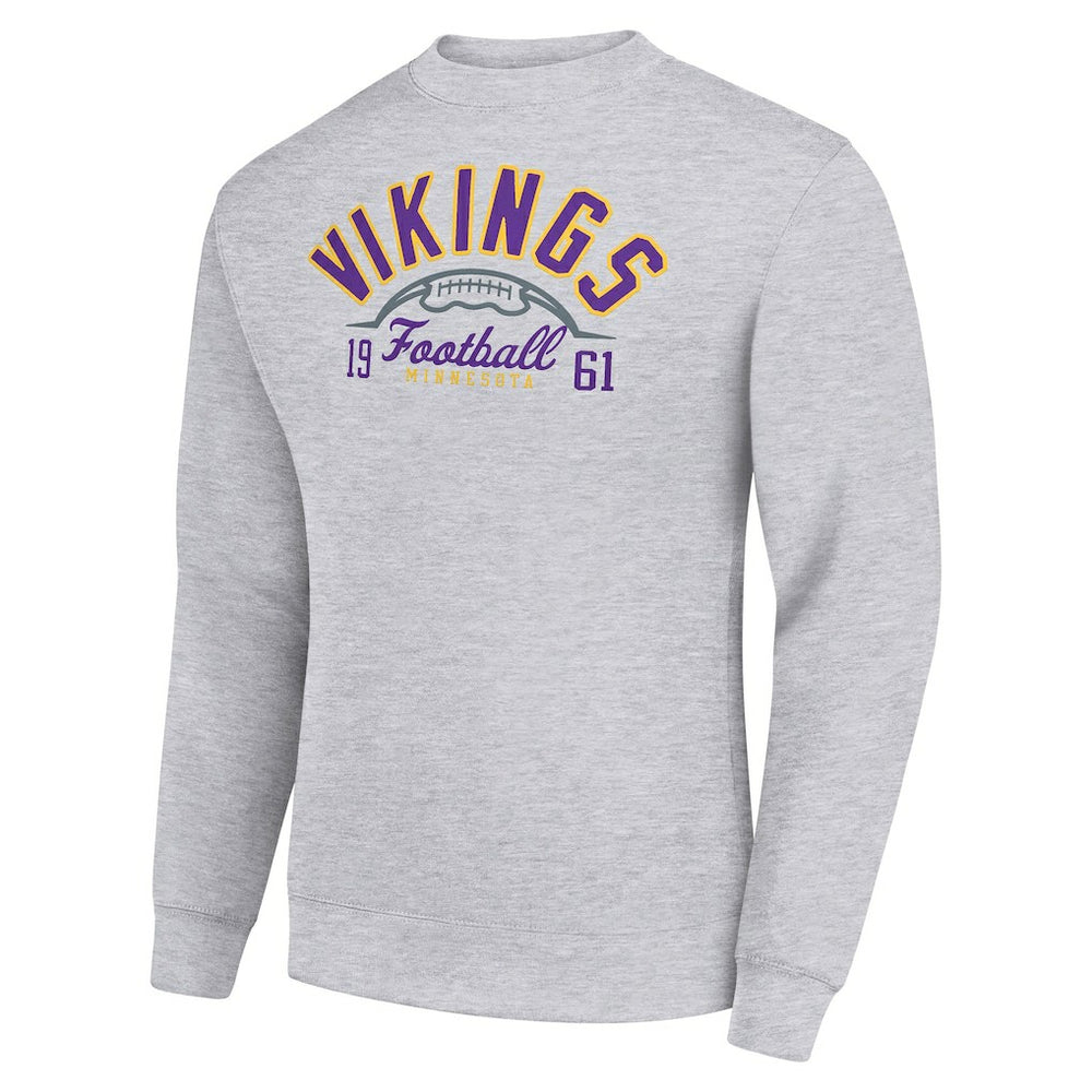 Starter Half Ball Team Graphic Tri-Blend Fleece Pullover Sweatshirt - Minnesota Vikings