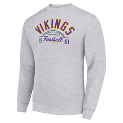 Starter Half Ball Team Graphic Tri-Blend Fleece Pullover Sweatshirt - Minnesota Vikings