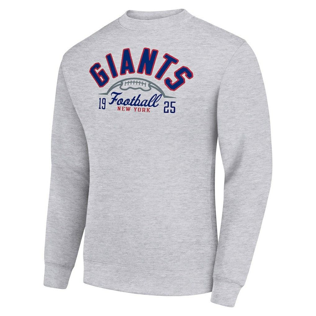 Starter Half Ball Team Graphic Tri-Blend Fleece Pullover Sweatshirt - New York Giants