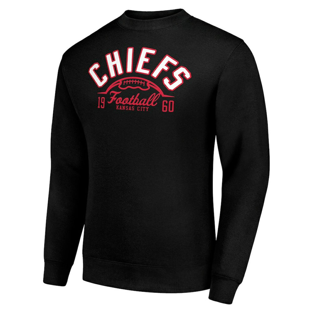 Starter Half Ball Team Graphic Tri-Blend Fleece Pullover Sweatshirt - Kansas City Chiefs