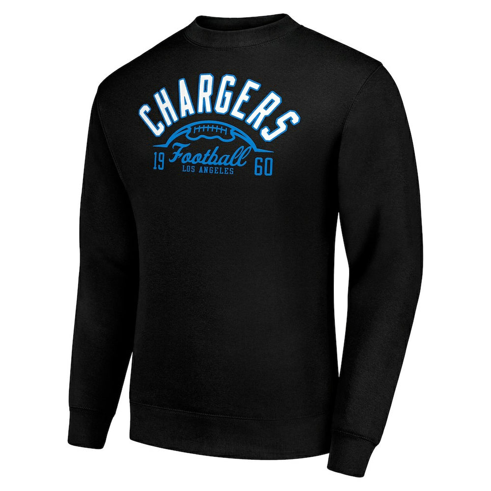Starter Half Ball Team Graphic Tri-Blend Fleece Pullover Sweatshirt - Los Angeles Chargers