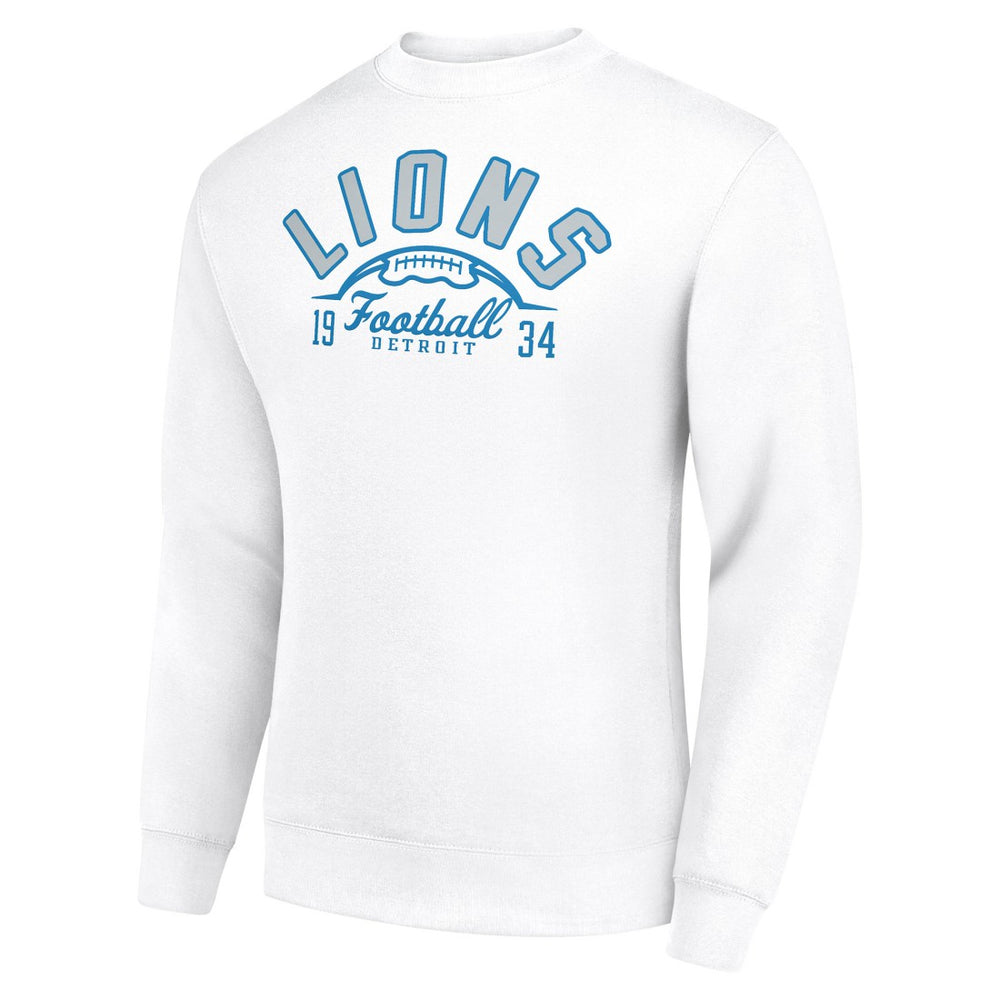 Starter Half Ball Team Graphic Tri-Blend Fleece Pullover Sweatshirt - Detroit Lions