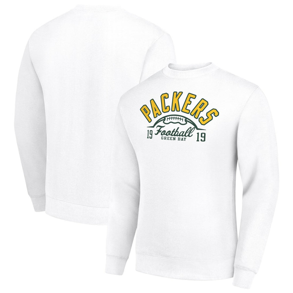 Starter Half Ball Team Graphic Tri-Blend Fleece Pullover Sweatshirt - Green Bay Packers