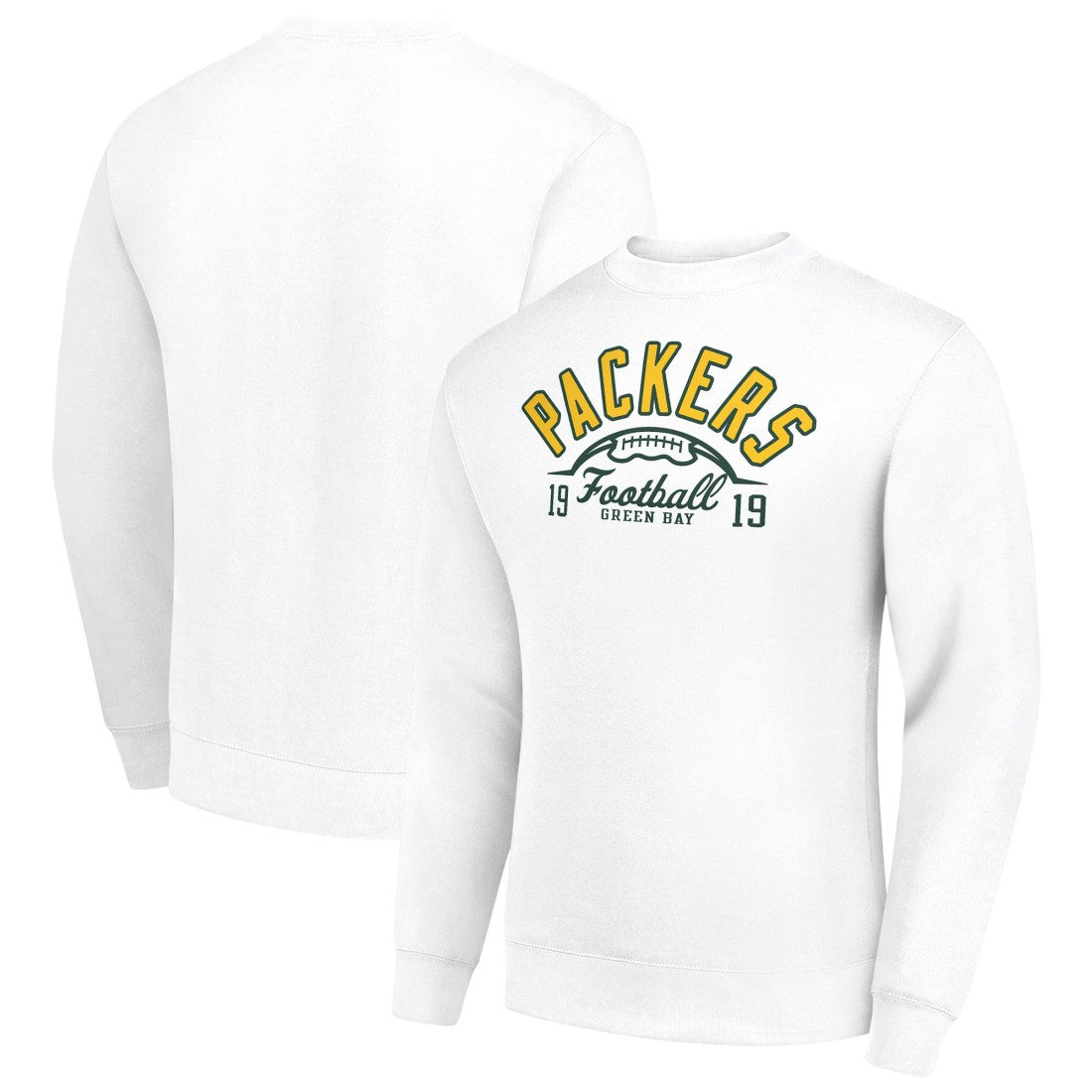 Starter Half Ball Team Graphic Tri-Blend Fleece Pullover Sweatshirt - Green Bay Packers