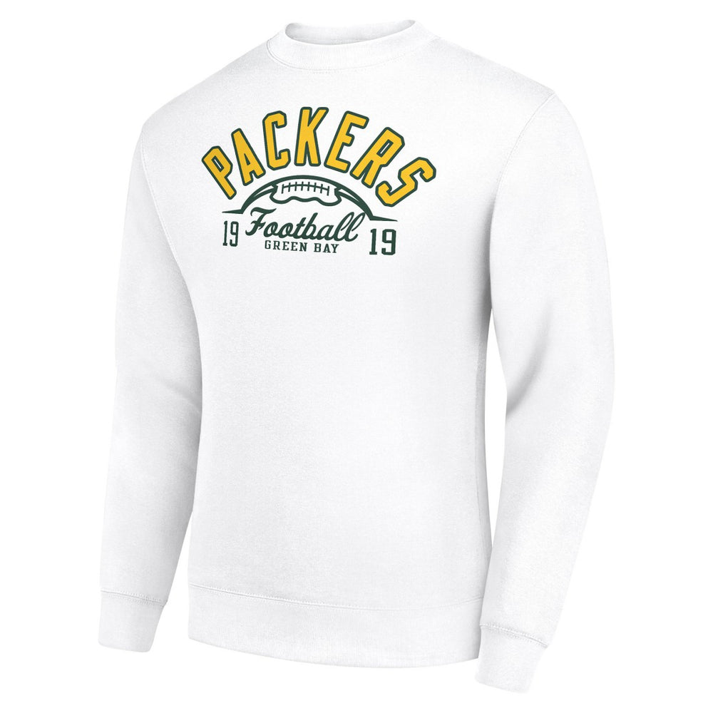 Starter Half Ball Team Graphic Tri-Blend Fleece Pullover Sweatshirt - Green Bay Packers