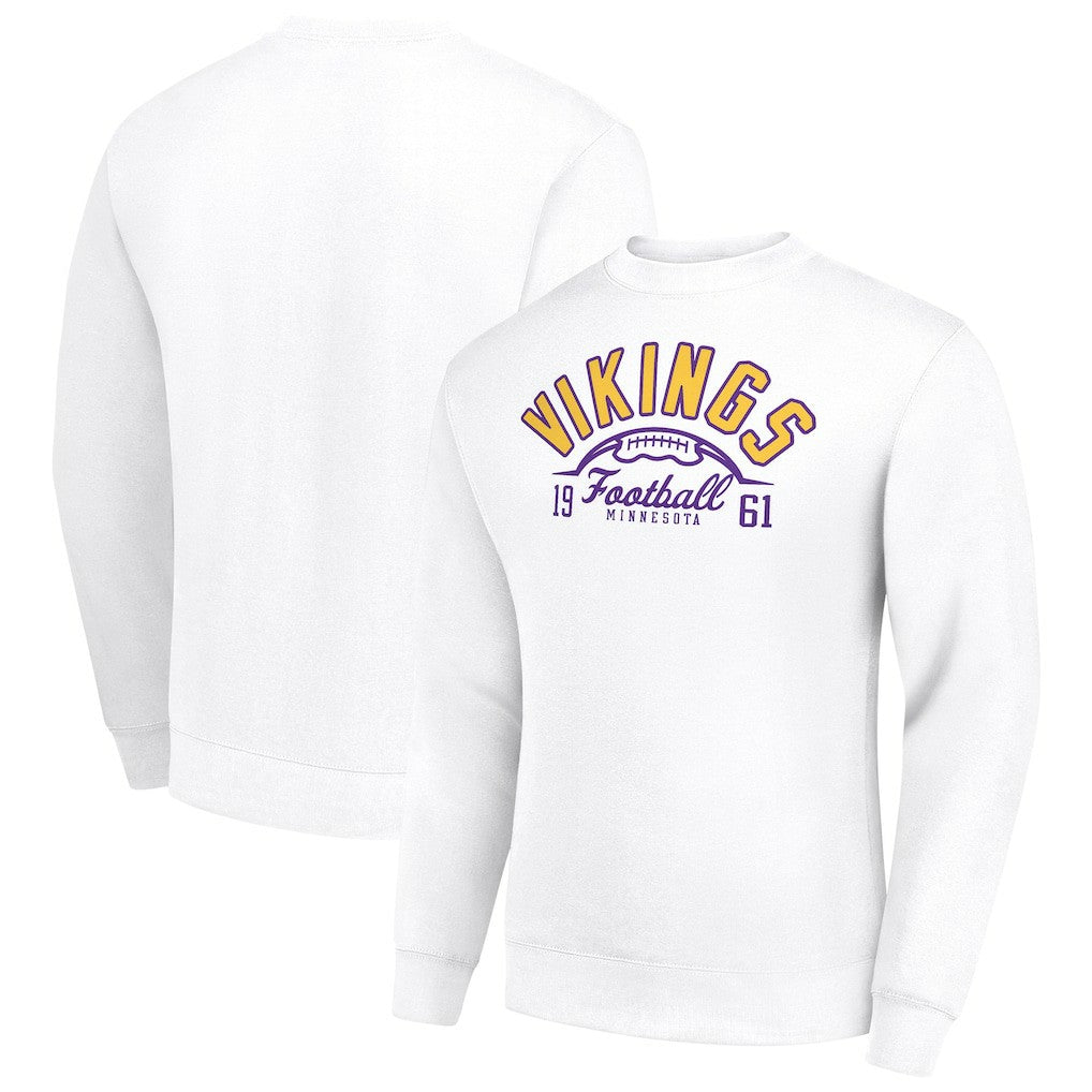 Starter Half Ball Team Graphic Tri-Blend Fleece Pullover Sweatshirt - Minnesota Vikings