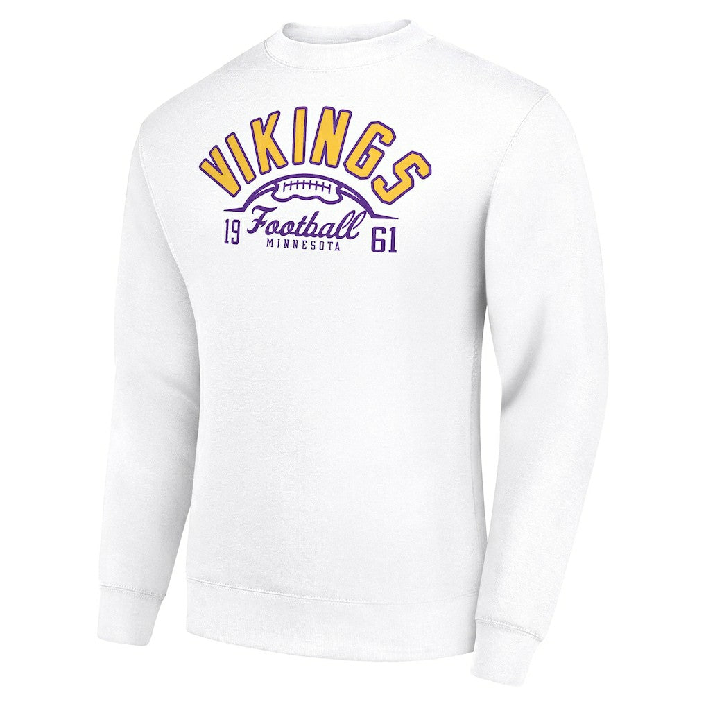 Starter Half Ball Team Graphic Tri-Blend Fleece Pullover Sweatshirt - Minnesota Vikings