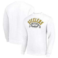 Starter Half Ball Team Graphic Tri-Blend Fleece Pullover Sweatshirt - Pittsburgh Steelers