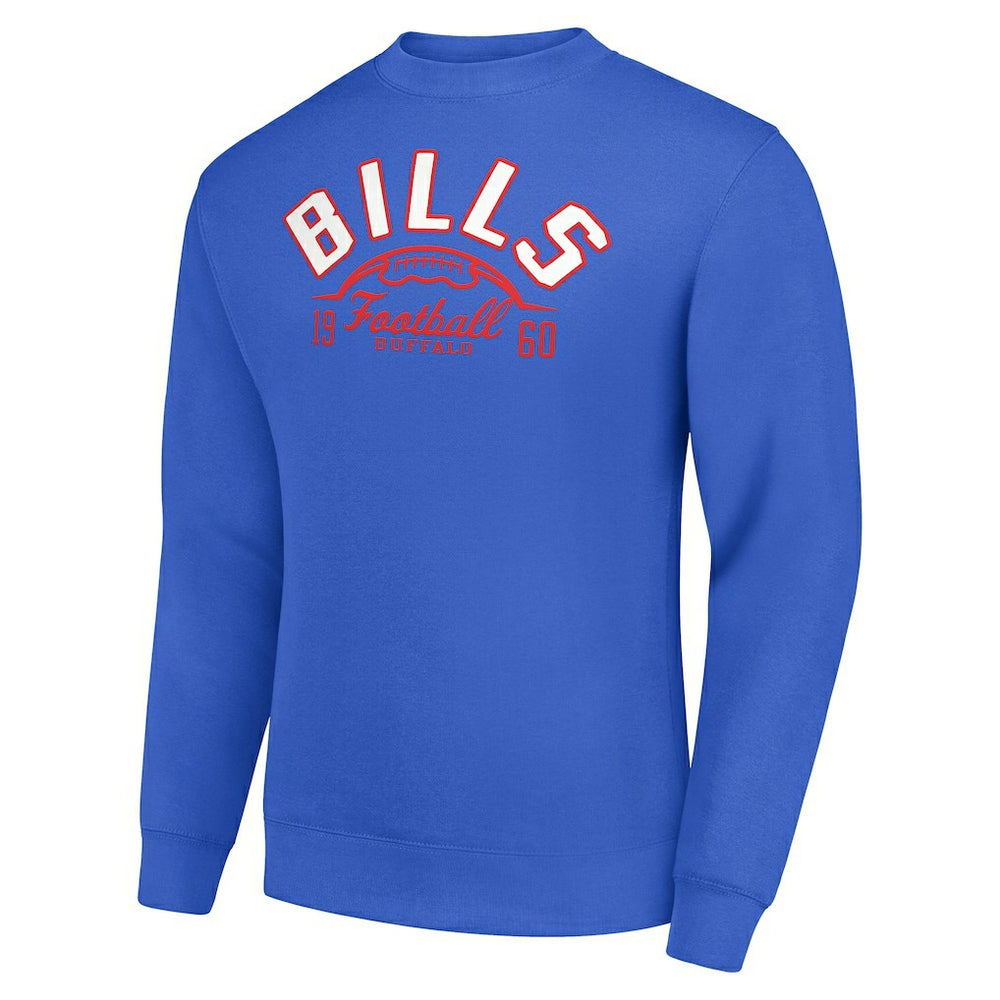 Starter Half Ball Team Graphic Tri-Blend Fleece Pullover Sweatshirt - Buffalo Bills