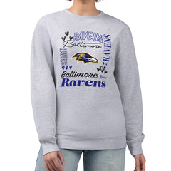 G-III 4Her by Carl Banks Women's Collage Graphic Fleece Pullover Sweatshirt - Baltimore Ravens