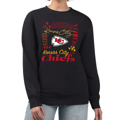 G-III 4Her by Carl Banks Women's Collage Graphic Fleece Pullover Sweatshirt - Kansas City Chiefs