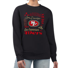 G-III 4Her by Carl Banks Women's Collage Graphic Fleece Pullover Sweatshirt - San Francisco 49ers