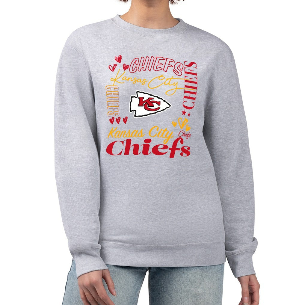 G-III 4Her by Carl Banks Women's Collage Graphic Fleece Pullover Sweatshirt - Kansas City Chiefs