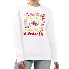 G-III 4Her by Carl Banks Women's Collage Graphic Fleece Pullover Sweatshirt - Kansas City Chiefs
