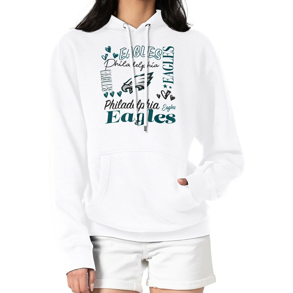 G-III 4Her by Carl Banks Women's Collage Graphic Fleece Pullover Hoodie - Philadelphia Eagles