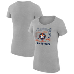 MLB Houston Astros G-III 4Her by Carl Banks Women's Super-Slim Fit Lightweight Collage Team Graphic Crew Neck T-Shirt