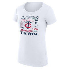MLB Minnesota Twins G-III 4Her by Carl Banks Women's Super-Slim Fit Lightweight Collage Team Graphic Crew Neck T-Shirt