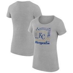MLB Kansas City Royals G-III 4Her by Carl Banks Women's Super-Slim Fit Lightweight Collage Team Graphic Crew Neck T-Shirt